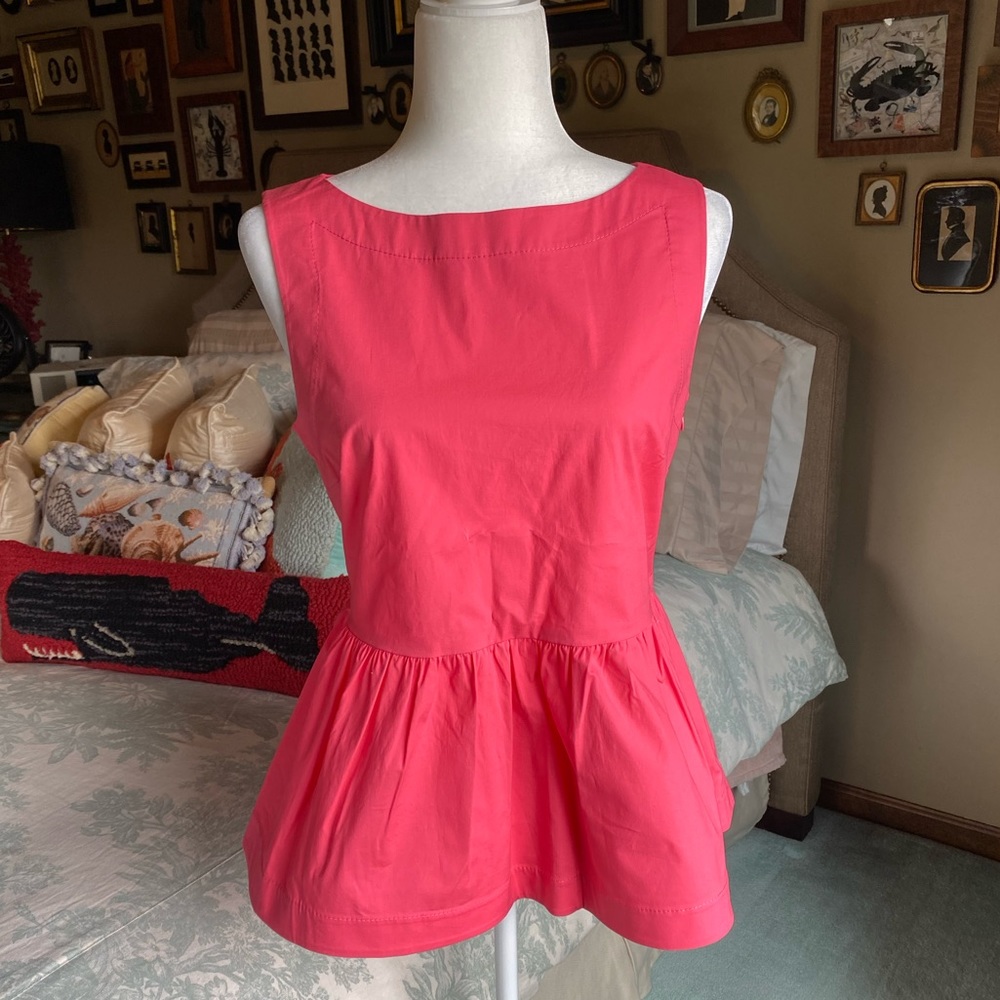 NWT Kate Spade Button Back Peplum Top